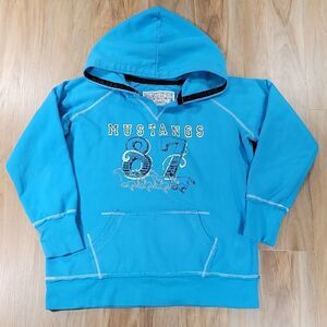 🔺️Vanity Blue Mustangs Vneck Hoodie Sweatshirt XLarge